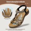 imageLittleplum Womens Sandals Arch Support Summer Flat Slides Ankle Elastic Walking Shoes Braided Beach Dressy Sandals for WomenClassic Black