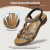 imageLittleplum Womens Sandals Arch Support Summer Flat Slides Ankle Elastic Walking Shoes Braided Beach Dressy Sandals for WomenClassic Blue