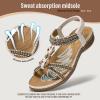 imageLittleplum Womens Sandals Arch Support Summer Flat Slides Ankle Elastic Walking Shoes Braided Beach Dressy Sandals for WomenClassic Cream White