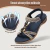 imageLittleplum Womens Sandals Arch Support Summer Flat Slides Ankle Elastic Walking Shoes Braided Beach Dressy Sandals for WomenElegant Blue