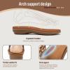 imageLittleplum Womens Sandals Arch Support Summer Flat Slides Ankle Elastic Walking Shoes Braided Beach Dressy Sandals for WomenElegant Brown