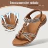 imageLittleplum Womens Sandals Arch Support Summer Flat Slides Ankle Elastic Walking Shoes Braided Beach Dressy Sandals for WomenElegant Brown