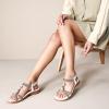 imageLittleplum Womens Sandals Arch Support Summer Flat Slides Ankle Elastic Walking Shoes Braided Beach Dressy Sandals for WomenElegant Cream White