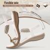 imageLittleplum Womens Sandals Arch Support Summer Flat Slides Ankle Elastic Walking Shoes Braided Beach Dressy Sandals for WomenElegant Cream White