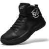 imageASHION Kids Basketball Shoes Boys Girls Sneakers MidTop Lace Up Cushion Anti Slip Athletic Outdoor Sport Shoes for UnisexChildBlack
