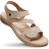 imageLittleplum Womens Sandals Arch Support  Comfortable Flat Sandals for Women Summer Breathable Adjustable Orthotic Walking Shoes for BeachTravelFashion Apricot