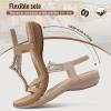 imageLittleplum Sandals Women Flat Dressy Sandal Summer Comfortable Slipon Casual Beach Shoes Dress Bohemian Ankle Elastic Flats SandalsComfortable Apricot