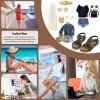 imageLittleplum Sandals Women Flat Dressy Sandal Summer Comfortable Slipon Casual Beach Shoes Dress Bohemian Ankle Elastic Flats SandalsComfortable Black