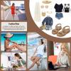 imageLittleplum Sandals Women Flat Dressy Sandal Summer Comfortable Slipon Casual Beach Shoes Dress Bohemian Ankle Elastic Flats SandalsFashion Apricot