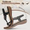 imageLittleplum Sandals Women Flat Dressy Sandal Summer Comfortable Slipon Casual Beach Shoes Dress Bohemian Ankle Elastic Flats SandalsFashion Black