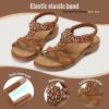imageLittleplum Sandals Women Flat Dressy Sandal Summer Comfortable Slipon Casual Beach Shoes Dress Bohemian Ankle Elastic Flats SandalsFashion Brown