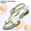 imageLittleplum Sandals Women Flat Dressy Sandal Summer Comfortable Slipon Casual Beach Shoes Dress Bohemian Ankle Elastic Flats SandalsStylish Cream White
