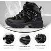 imageLittleplum Boys Snow Boots Winter Warm Booties Antiskid Hiking Outdoor Shoes Ankle Boots for KidsBlack