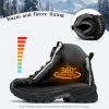 imageLittleplum Boys Snow Boots Winter Warm Booties Antiskid Hiking Outdoor Shoes Ankle Boots for KidsBlack