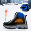 imageLittleplum Boys Snow Boots Winter Warm Booties Antiskid Hiking Outdoor Shoes Ankle Boots for KidsBlack Royal Blue