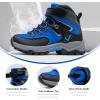 imageLittleplum Boys Snow Boots Winter Warm Booties Antiskid Hiking Outdoor Shoes Ankle Boots for KidsBlack Royal Blue