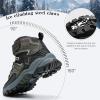imageLittleplum Boys Snow Boots Winter Warm Booties Antiskid Hiking Outdoor Shoes Ankle Boots for KidsBlackGreen