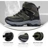 imageLittleplum Boys Snow Boots Winter Warm Booties Antiskid Hiking Outdoor Shoes Ankle Boots for KidsBlackGreen