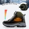 imageLittleplum Boys Snow Boots Winter Warm Booties Antiskid Hiking Outdoor Shoes Ankle Boots for KidsBlackGreen
