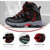 imageLittleplum Boys Snow Boots Winter Warm Booties Antiskid Hiking Outdoor Shoes Ankle Boots for KidsBlackRed