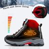 imageLittleplum Boys Snow Boots Winter Warm Booties Antiskid Hiking Outdoor Shoes Ankle Boots for KidsBlackRed