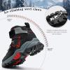 imageLittleplum Boys Snow Boots Winter Warm Booties Antiskid Hiking Outdoor Shoes Ankle Boots for KidsBlackRed