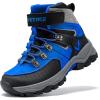 imageLittleplum Boys Snow Boots Winter Warm Booties Antiskid Hiking Outdoor Shoes Ankle Boots for KidsBlack Royal Blue