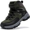 imageLittleplum Boys Snow Boots Winter Warm Booties Antiskid Hiking Outdoor Shoes Ankle Boots for KidsBlackGreen
