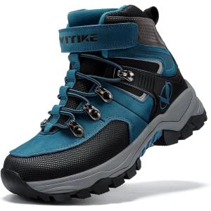 imageLittleplum Boys Snow Boots Winter Warm Booties Antiskid Hiking Outdoor Shoes Ankle Boots for KidsBlue