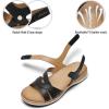 image:imageLittleplum Orthopedic Arch Support Sandals for Women Comfortable Walking Orthotic Flat Sandals with Adjustable StrapBlack