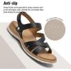 image:imageLittleplum Orthopedic Arch Support Sandals for Women Comfortable Walking Orthotic Flat Sandals with Adjustable StrapBlack