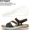 image:imageLittleplum Orthopedic Arch Support Sandals for Women Comfortable Walking Orthotic Flat Sandals with Adjustable StrapBlack