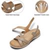 image:imageLittleplum Orthopedic Arch Support Sandals for Women Comfortable Walking Orthotic Flat Sandals with Adjustable StrapKhaki