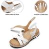 image:imageLittleplum Orthopedic Arch Support Sandals for Women Comfortable Walking Orthotic Flat Sandals with Adjustable StrapWhite