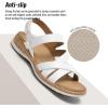 image:imageLittleplum Orthopedic Arch Support Sandals for Women Comfortable Walking Orthotic Flat Sandals with Adjustable StrapWhite