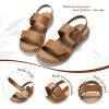image:imageLittleplum Sandals for Women Arch Support  Comfortable Flat Womens Sandals Summer Breathable Adjustable Orthotic Walking Shoes for BeachTravelFashion Brown