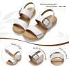 image:imageLittleplum Sandals for Women Arch Support  Comfortable Flat Womens Sandals Summer Breathable Adjustable Orthotic Walking Shoes for BeachTravelFashion Cream White