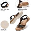 image:imageLittleplum Women Flats Sandals Arch Support OpenToe Casual Summer Low Wedge Shoes for Daily Beach Walking Dressy Comfy Sandals1818Black