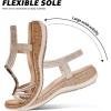 image:imageLittleplum Women Flats Sandals Arch Support OpenToe Casual Summer Low Wedge Shoes for Daily Beach Walking Dressy Comfy Sandals1818Champagne