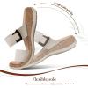 image:imageLittleplum Women Slides Sandals Arch Support Open Toe Slip on Sandals Soft Cushion Slippers Comfy Casual Summer Shoes for WalkingBeachTravelApricot