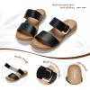 image:imageLittleplum Women Slides Sandals Arch Support Open Toe Slip on Sandals Soft Cushion Slippers Comfy Casual Summer Shoes for WalkingBeachTravelBlack