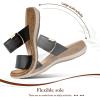 image:imageLittleplum Women Slides Sandals Arch Support Open Toe Slip on Sandals Soft Cushion Slippers Comfy Casual Summer Shoes for WalkingBeachTravelBlack