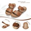 image:imageLittleplum Women Slides Sandals Arch Support Open Toe Slip on Sandals Soft Cushion Slippers Comfy Casual Summer Shoes for WalkingBeachTravelBrown