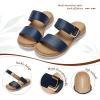 image:imageLittleplum Women Slides Sandals Arch Support Open Toe Slip on Sandals Soft Cushion Slippers Comfy Casual Summer Shoes for WalkingBeachTravelNavy Blue