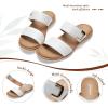 image:imageLittleplum Women Slides Sandals Arch Support Open Toe Slip on Sandals Soft Cushion Slippers Comfy Casual Summer Shoes for WalkingBeachTravelWhite