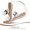 image:imageLittleplum Women Slides Sandals Arch Support Open Toe Slip on Sandals Soft Cushion Slippers Comfy Casual Summer Shoes for WalkingBeachTravelWhite