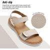 image:imageLittleplum Womens Sandals Arch Support Adjustable Comfy Flat Sandals for Women Summer Walking Shoes for BeachTravelUrban Apricot