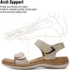 image:imageLittleplum Womens Sandals Arch Support Adjustable Comfy Flat Sandals for Women Summer Walking Shoes for BeachTravelUrban Apricot