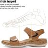 image:imageLittleplum Womens Sandals Arch Support Adjustable Comfy Flat Sandals for Women Summer Walking Shoes for BeachTravelUrban Brown