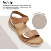 image:imageLittleplum Womens Sandals Arch Support Adjustable Comfy Flat Sandals for Women Summer Walking Shoes for BeachTravelUrban Brown